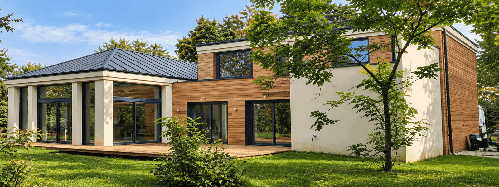 Maison moderne avec jardin verdoyant.png